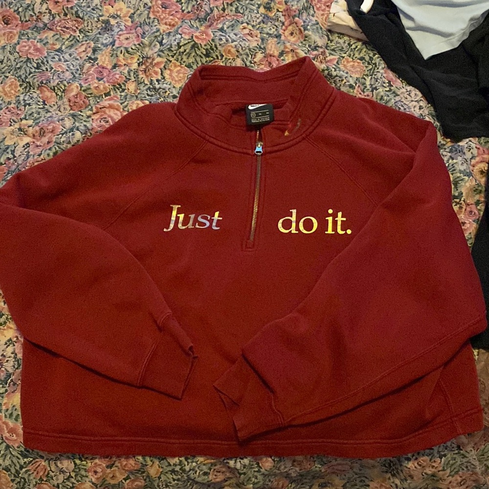 Maroon Nike half zip sweater